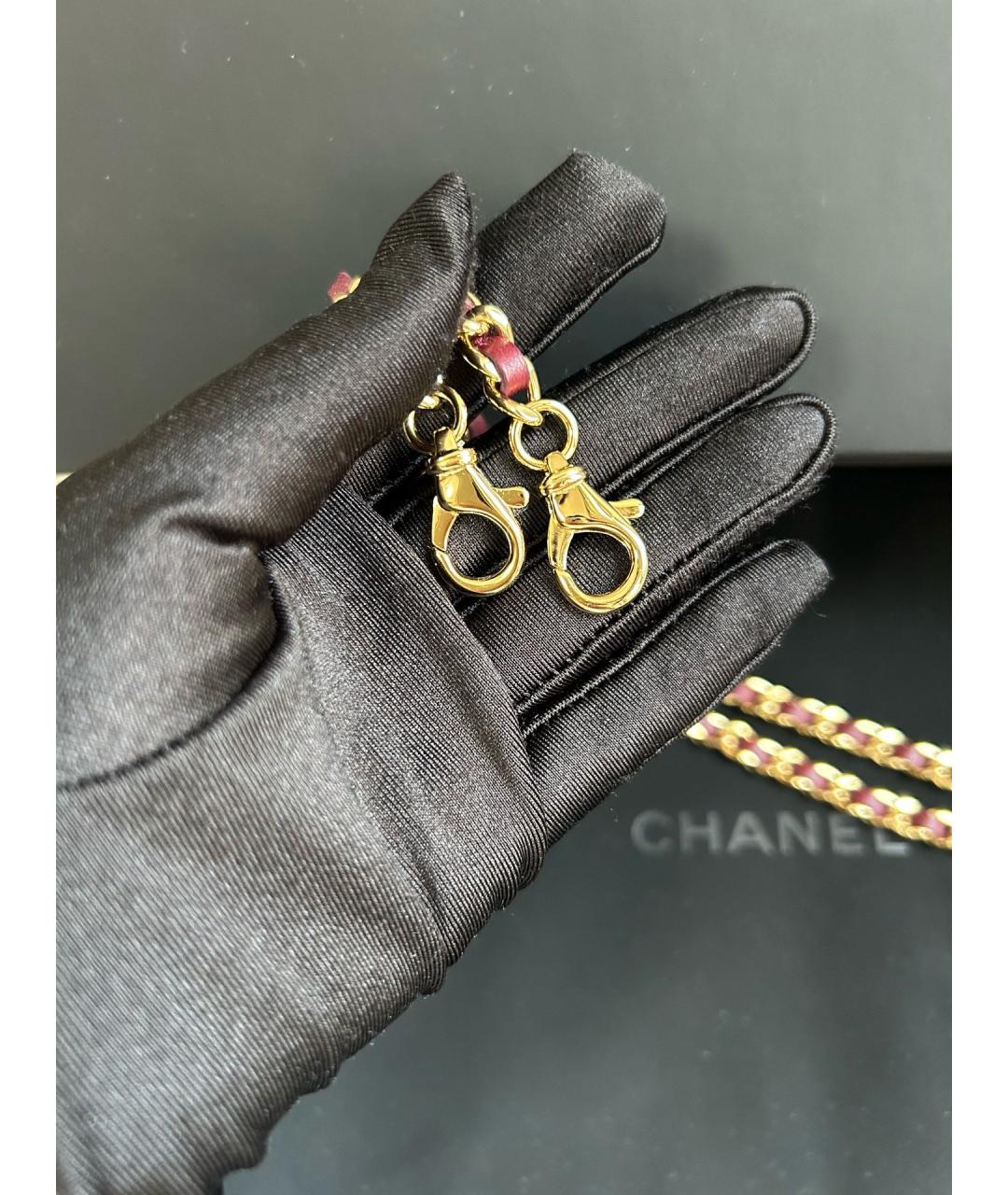 CHANEL Бордовая кожаная сумка через плечо, фото 7