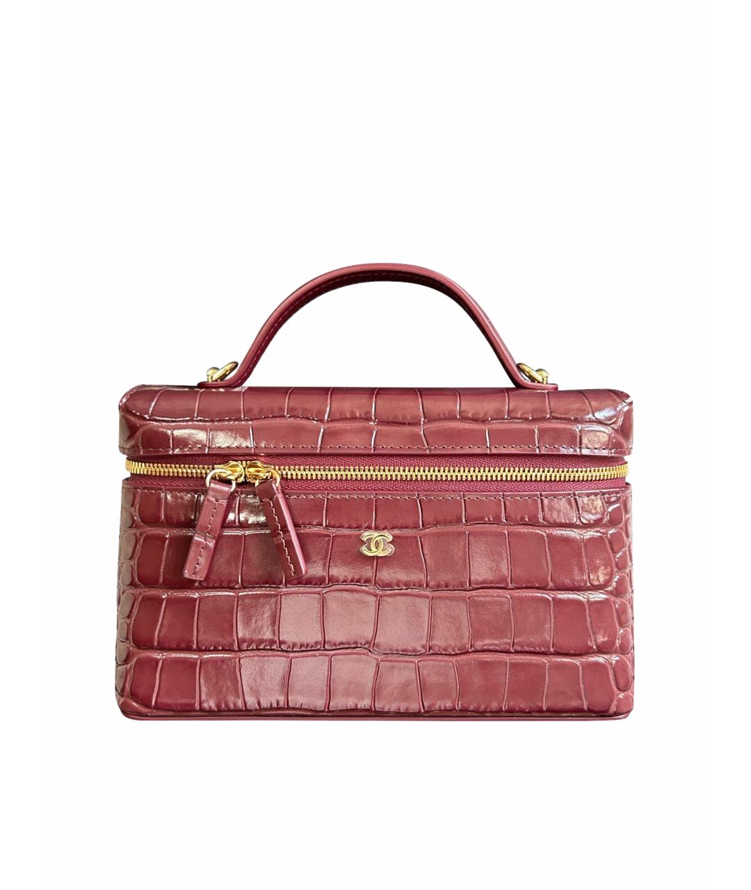 CHANEL Бордовая кожаная сумка через плечо, фото 1