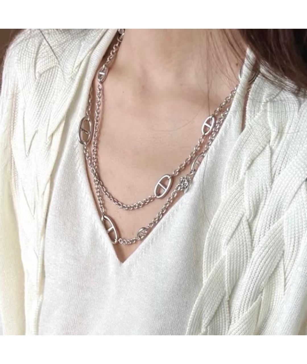 HERMES Серебряное серебряное колье, фото 6
