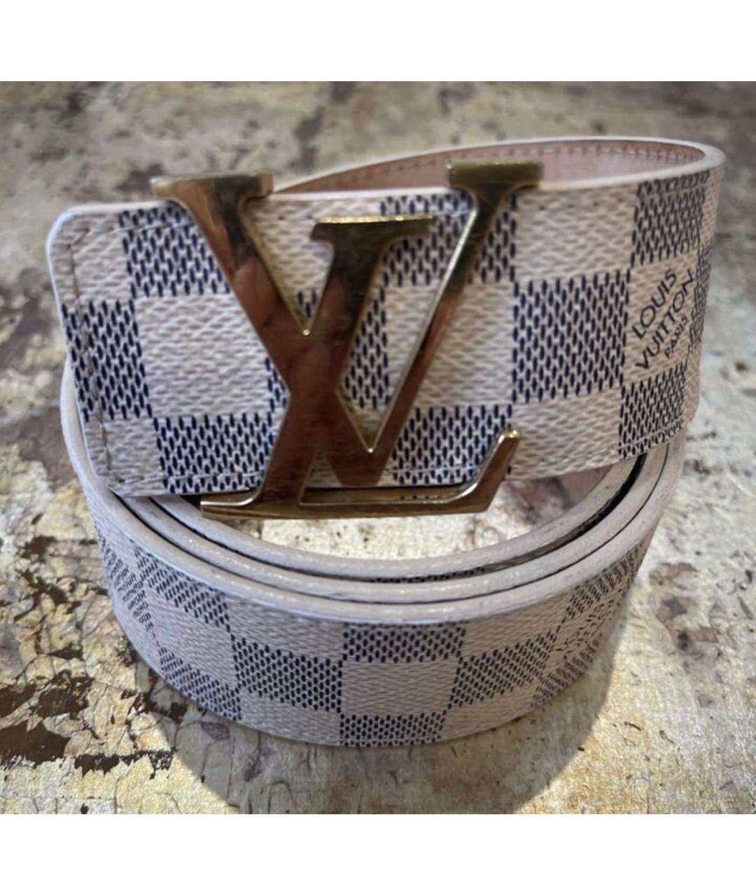 LOUIS VUITTON Серый кожаный ремень, фото 7