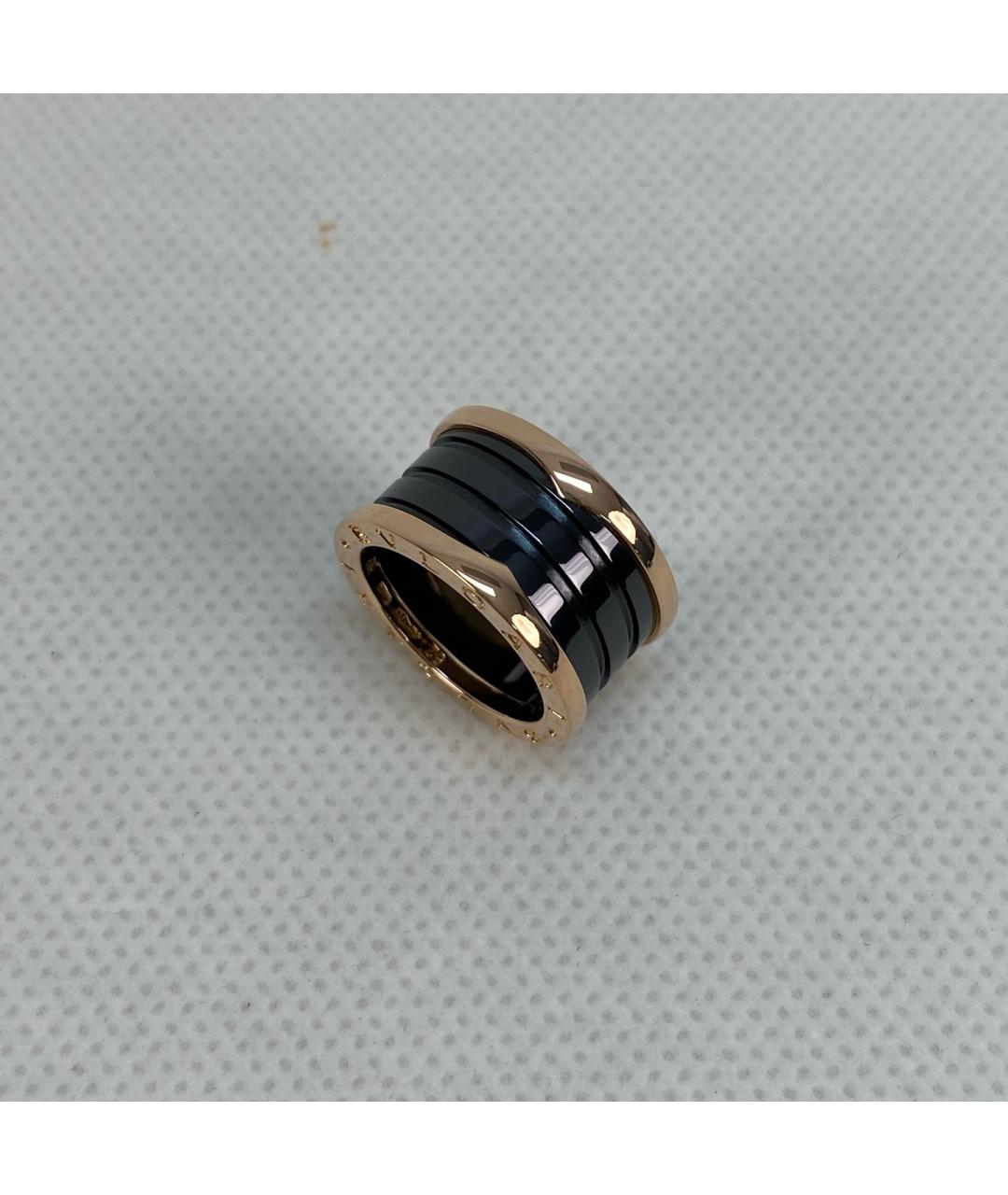 BVLGARI Черное кольцо из розового золота, фото 2