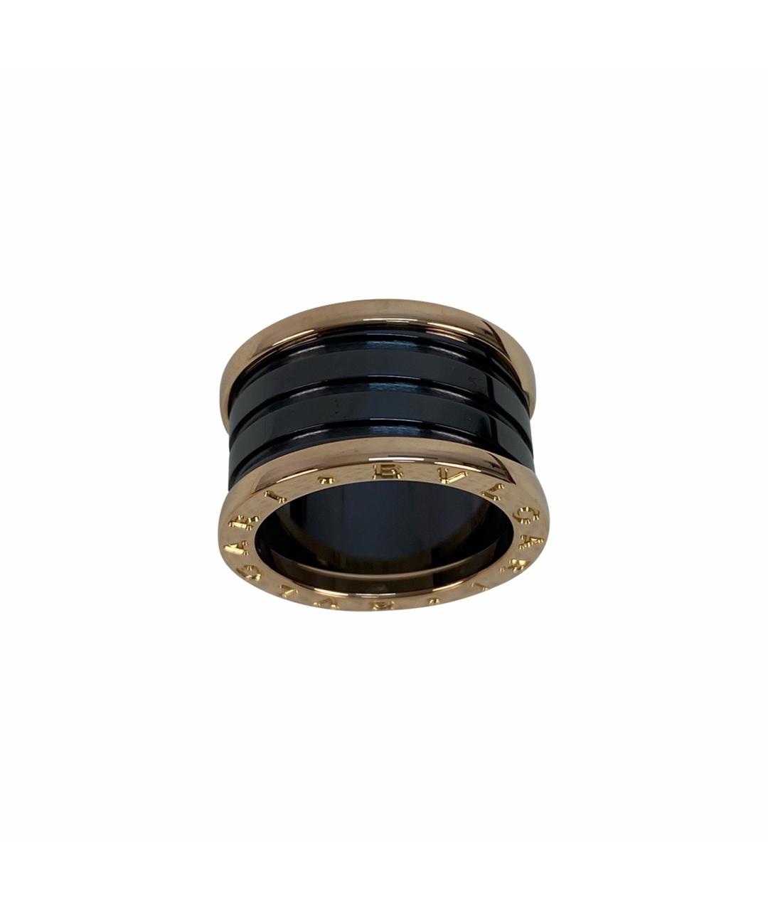 BVLGARI Черное кольцо из розового золота, фото 1