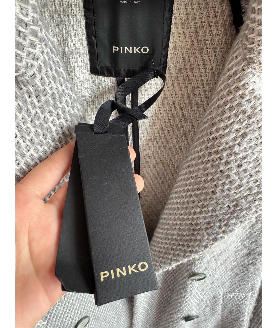 PINKO Серое хлопковое пальто, фото 3