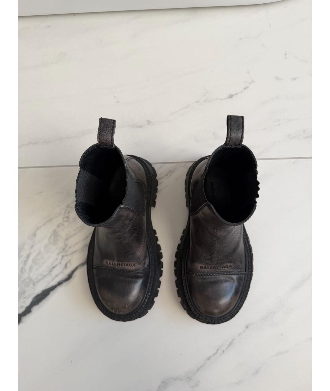 BALENCIAGA Коричневые кожаные ботинки, фото 3