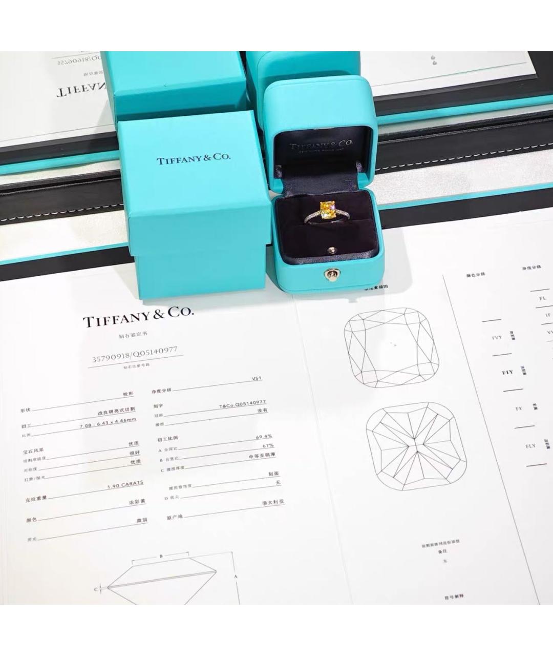 TIFFANY&CO Серебряное платиновое кольцо, фото 6