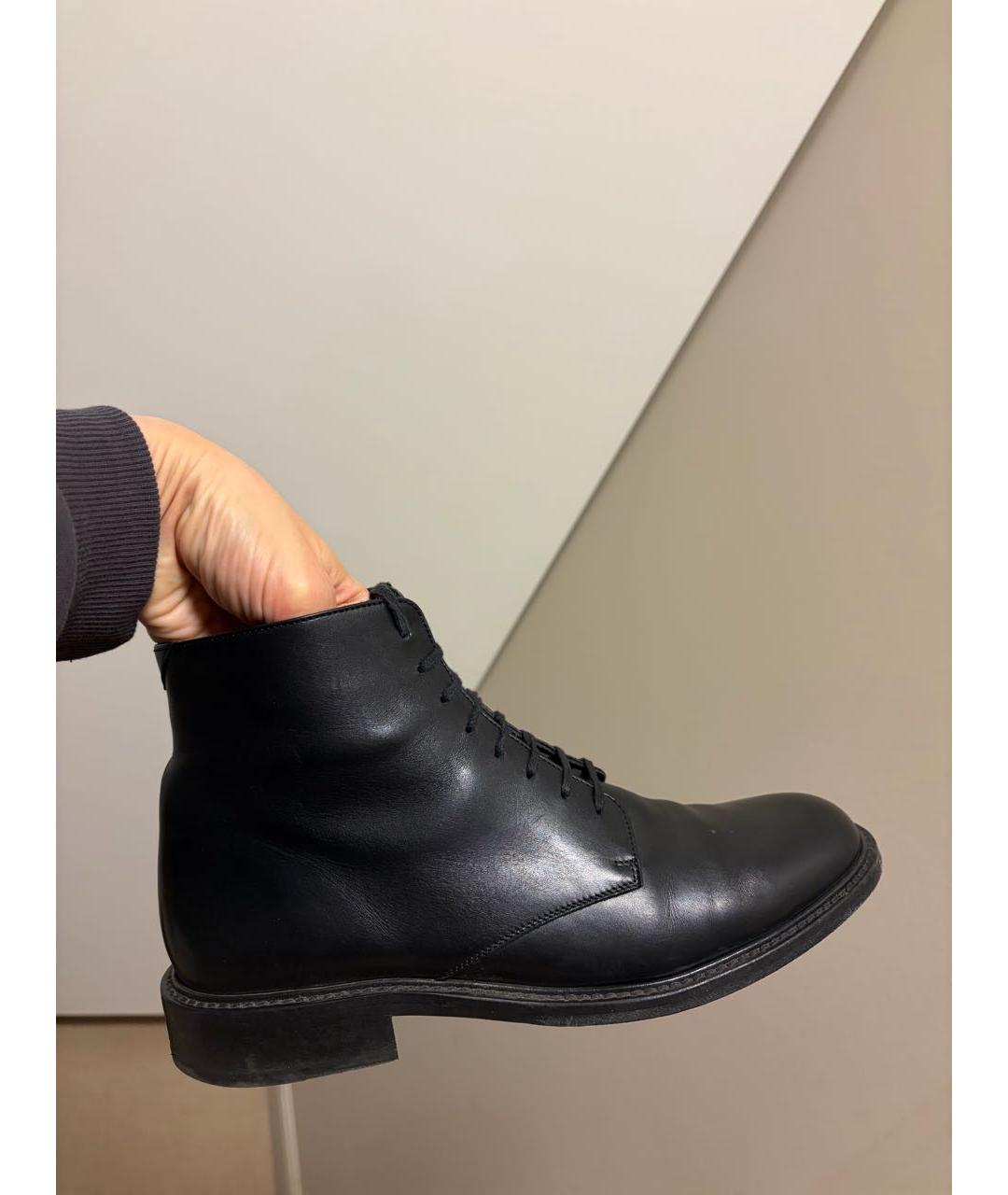 SAINT LAURENT Черные кожаные ботинки, фото 4