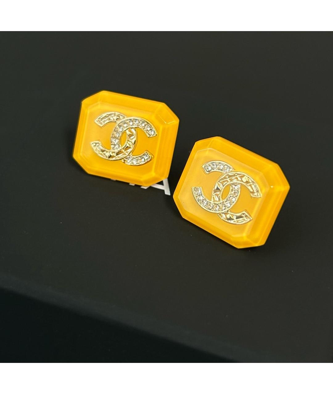CHANEL Желтые серьги, фото 5