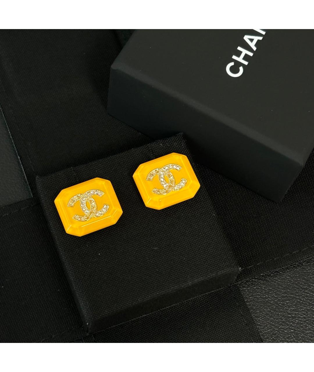 CHANEL Желтые серьги, фото 2