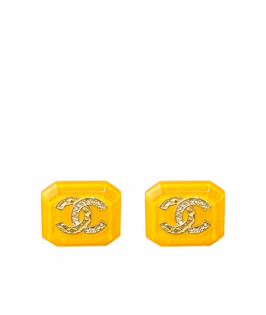 CHANEL Желтые серьги, фото 1