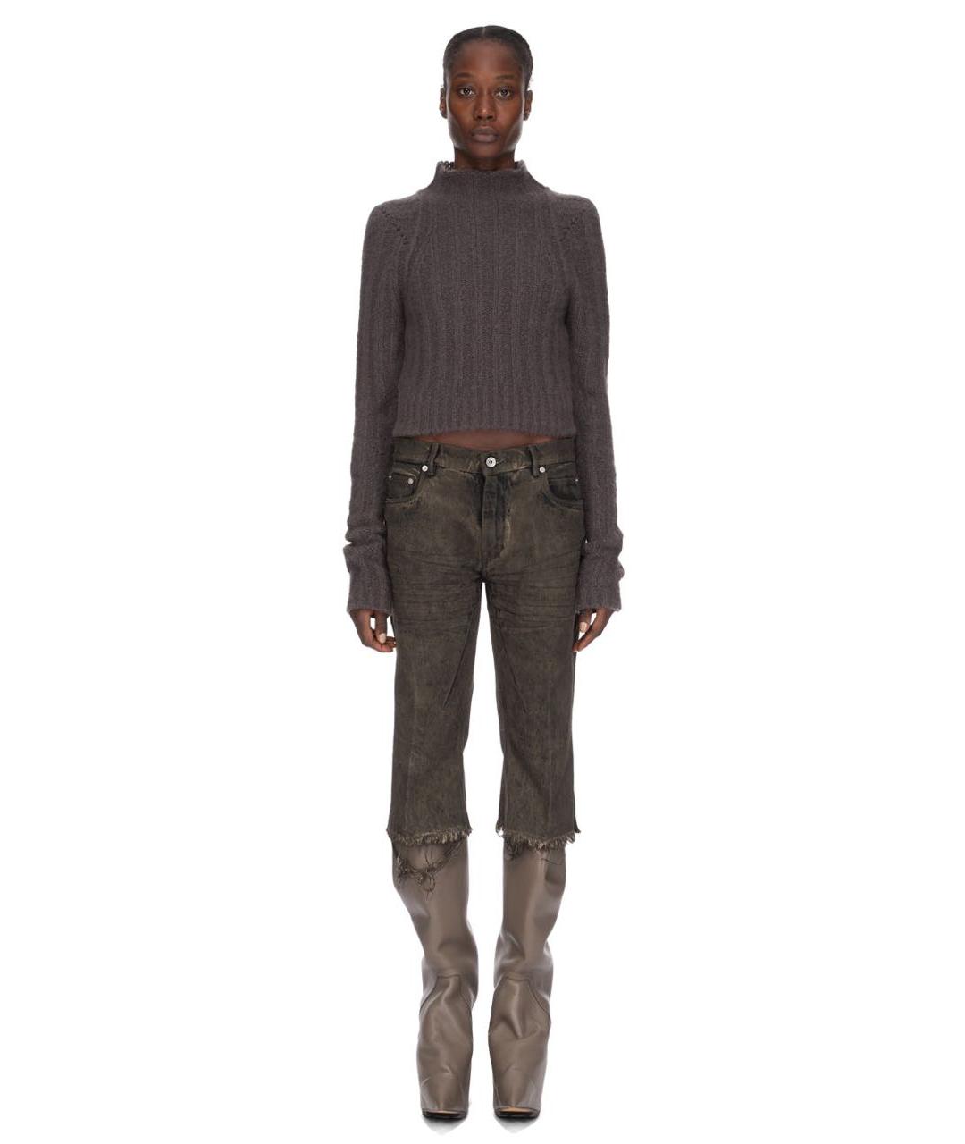 RICK OWENS Коричневые хлопковые бриджи, фото 8
