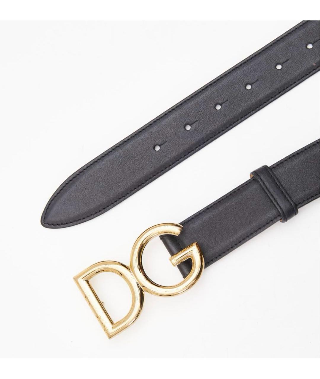 DOLCE&GABBANA Черный кожаный ремень, фото 4