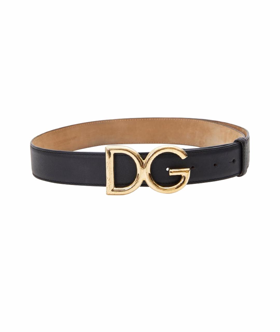 DOLCE&GABBANA Черный кожаный ремень, фото 1
