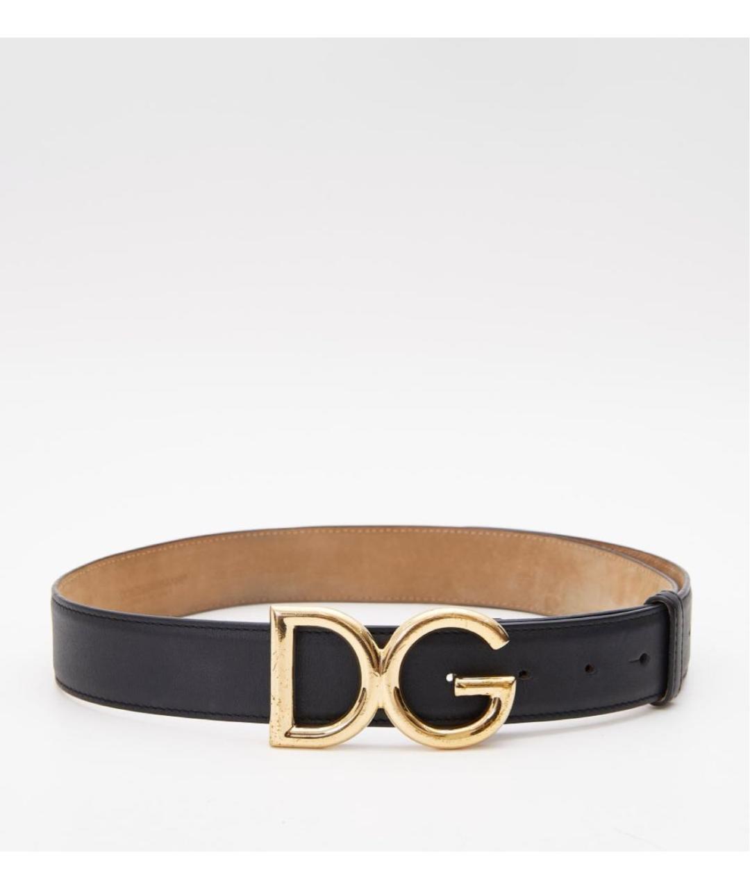 DOLCE&GABBANA Черный кожаный ремень, фото 5