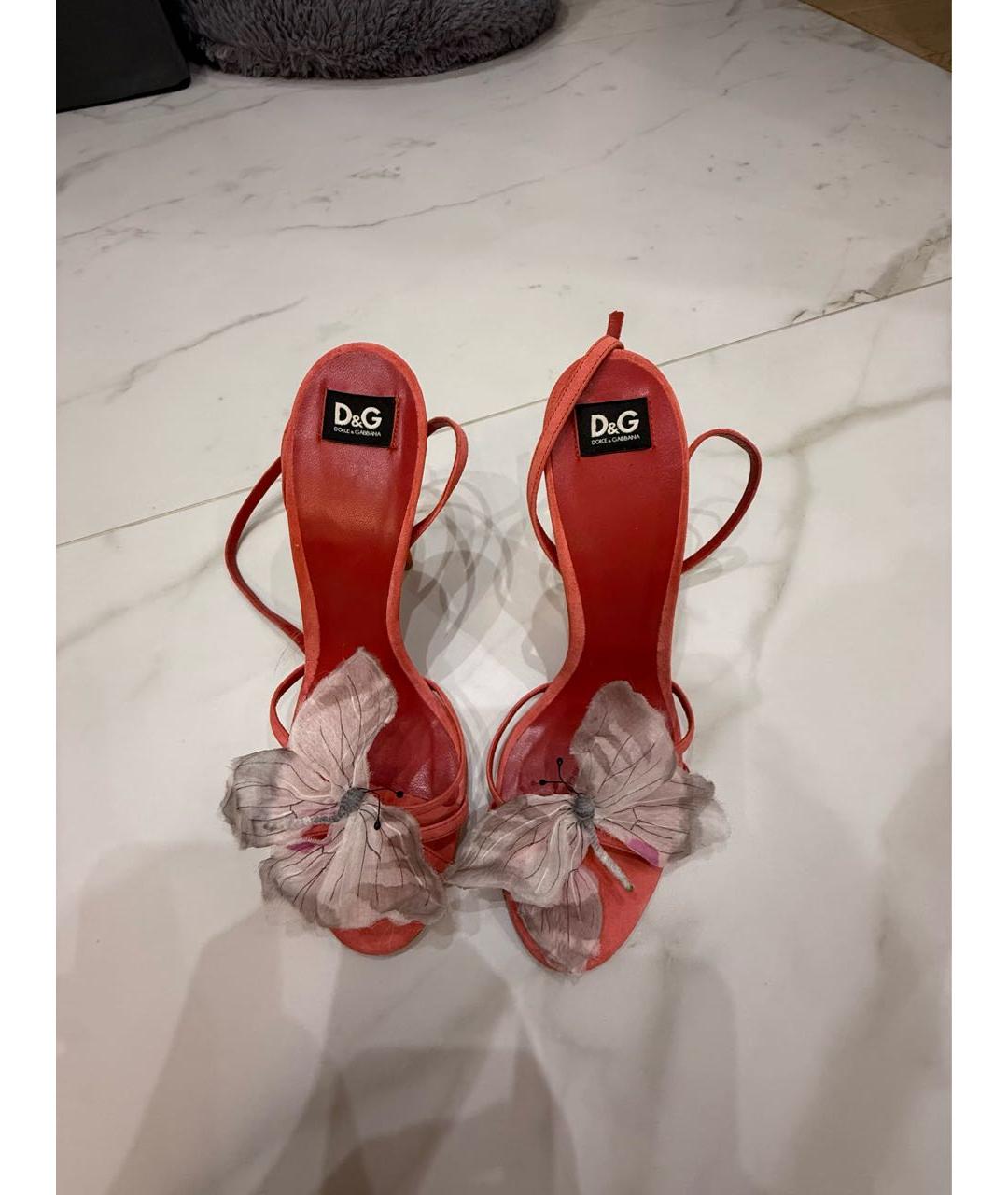 DOLCE&GABBANA Розовые замшевые босоножки, фото 8