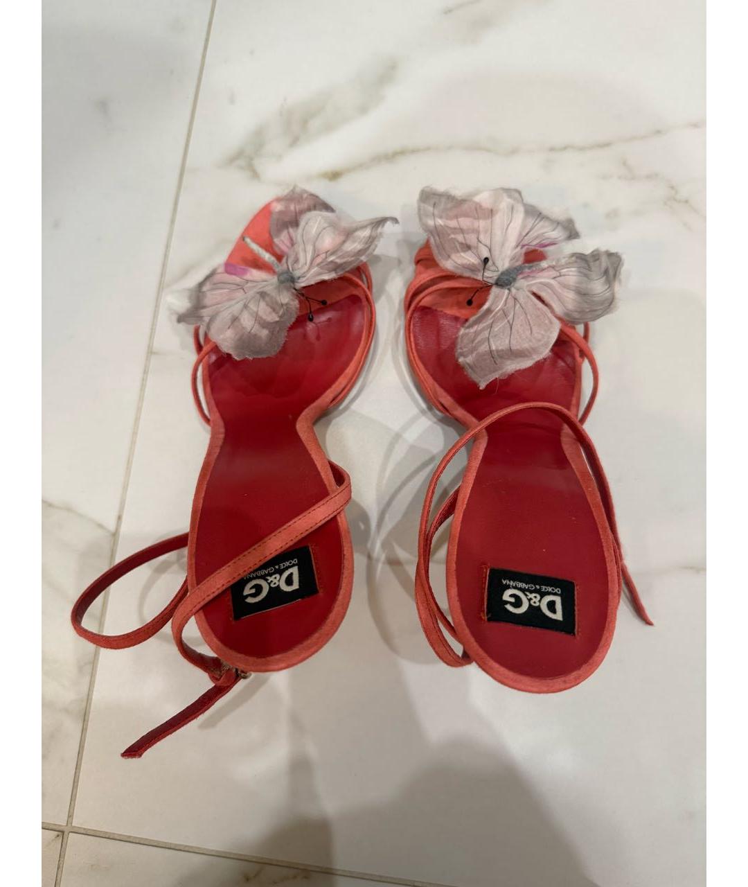 DOLCE&GABBANA Розовые замшевые босоножки, фото 3
