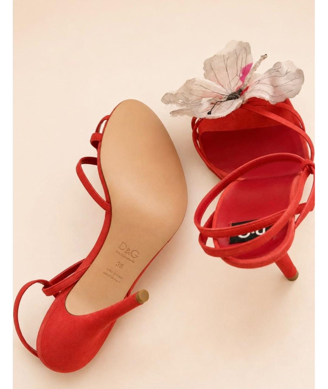 DOLCE&GABBANA Розовые замшевые босоножки, фото 6