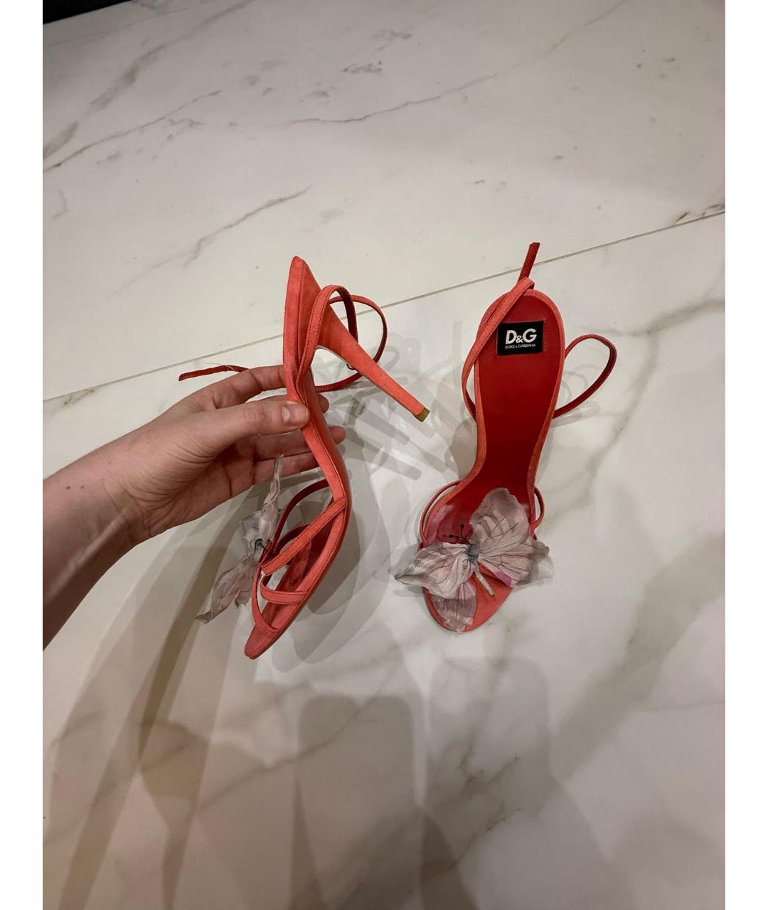 DOLCE&GABBANA Розовые замшевые босоножки, фото 7
