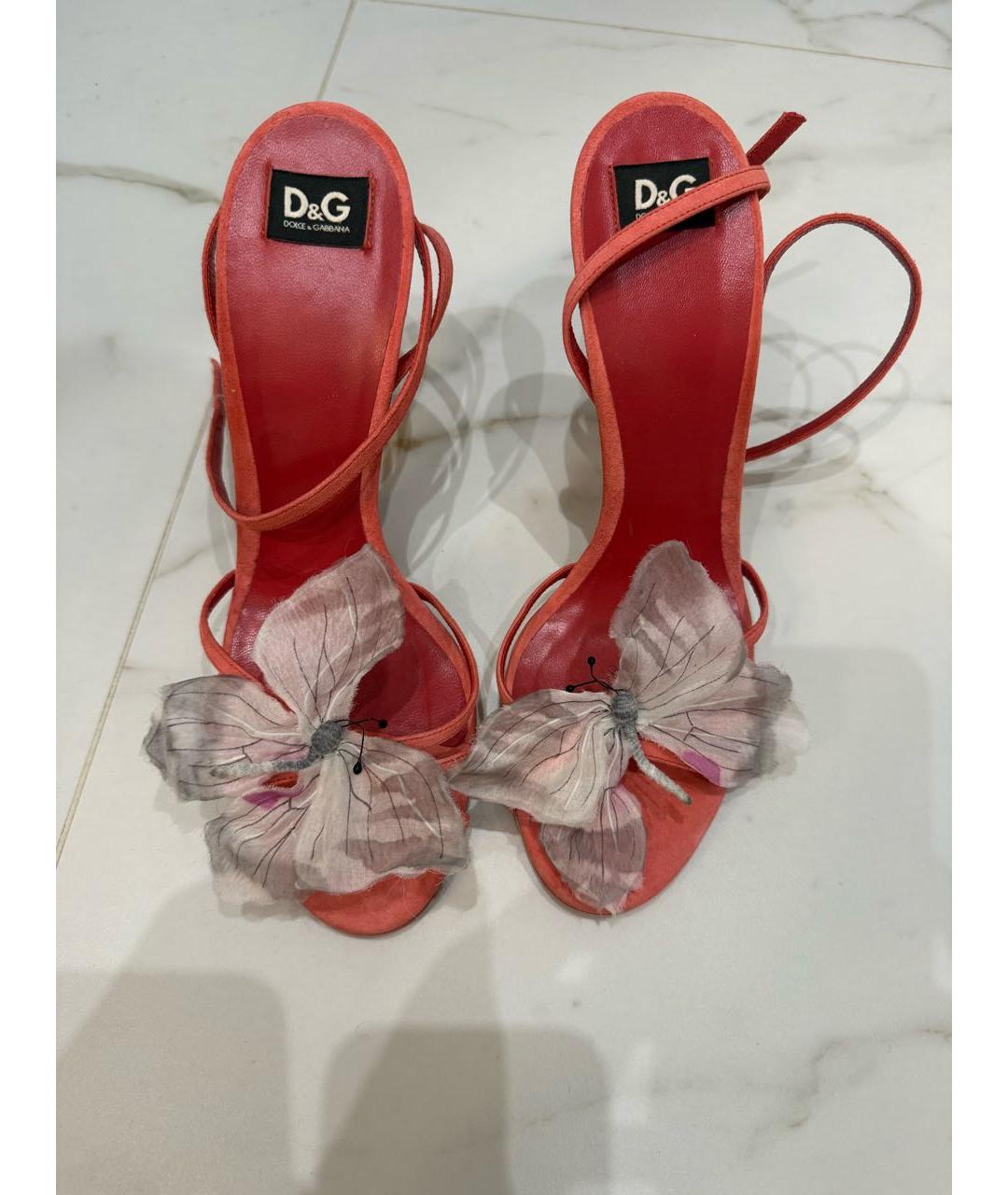 DOLCE&GABBANA Розовые замшевые босоножки, фото 2