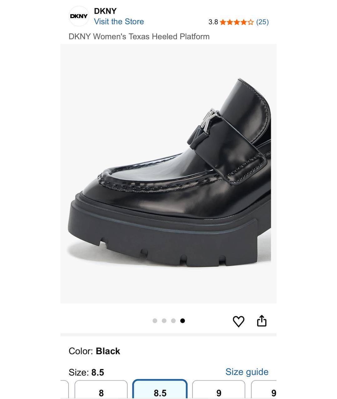 DKNY Черные лоферы из искусственной кожи, фото 8