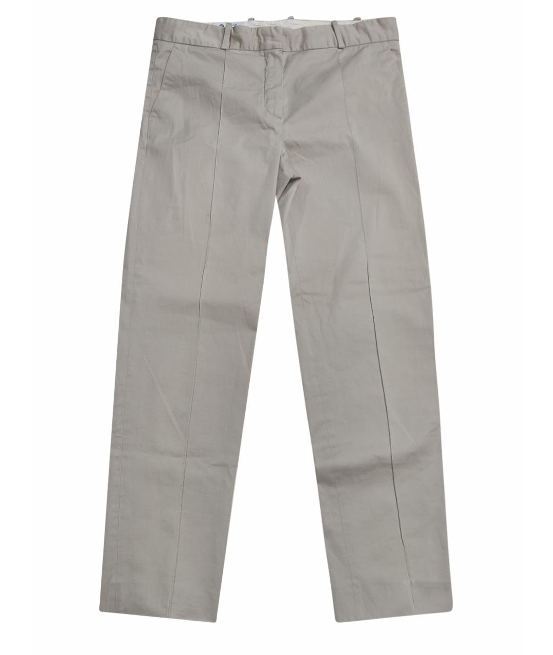 LORO PIANA Бежевые хлопковые брюки узкие, фото 1