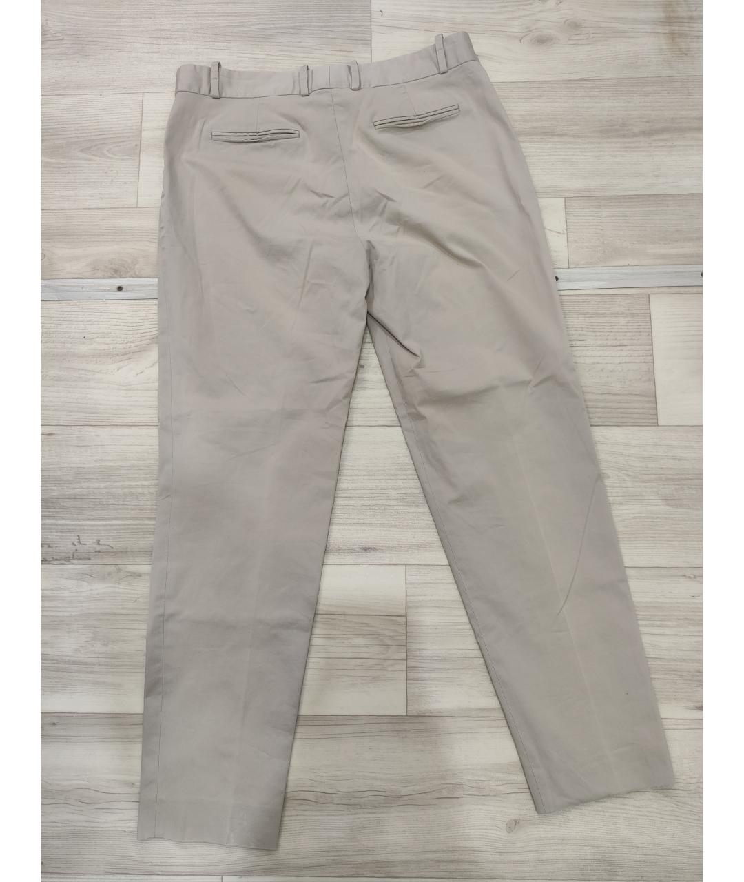 LORO PIANA Бежевые хлопковые брюки узкие, фото 2