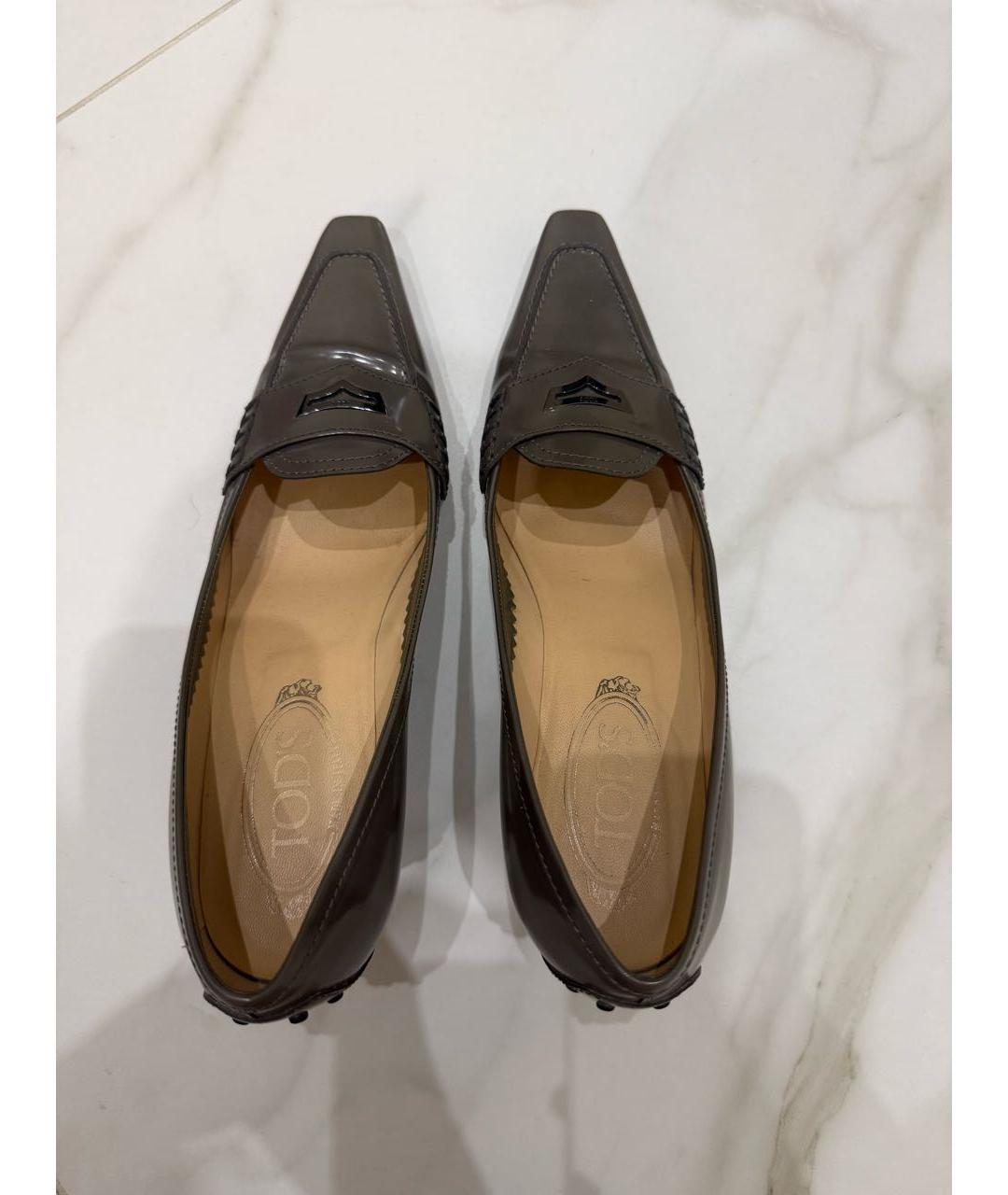TOD'S Серые кожаные туфли, фото 3