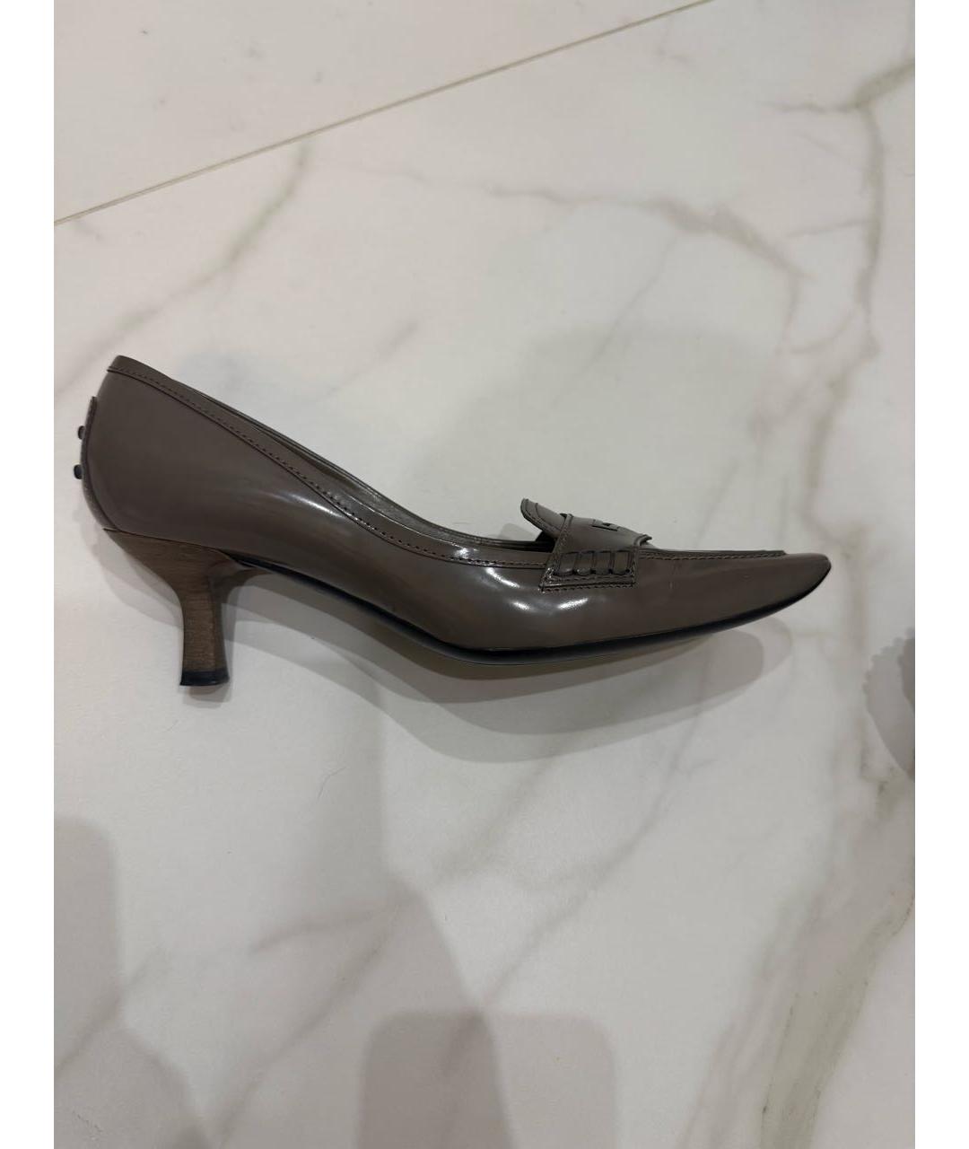 TOD'S Серые кожаные туфли, фото 9