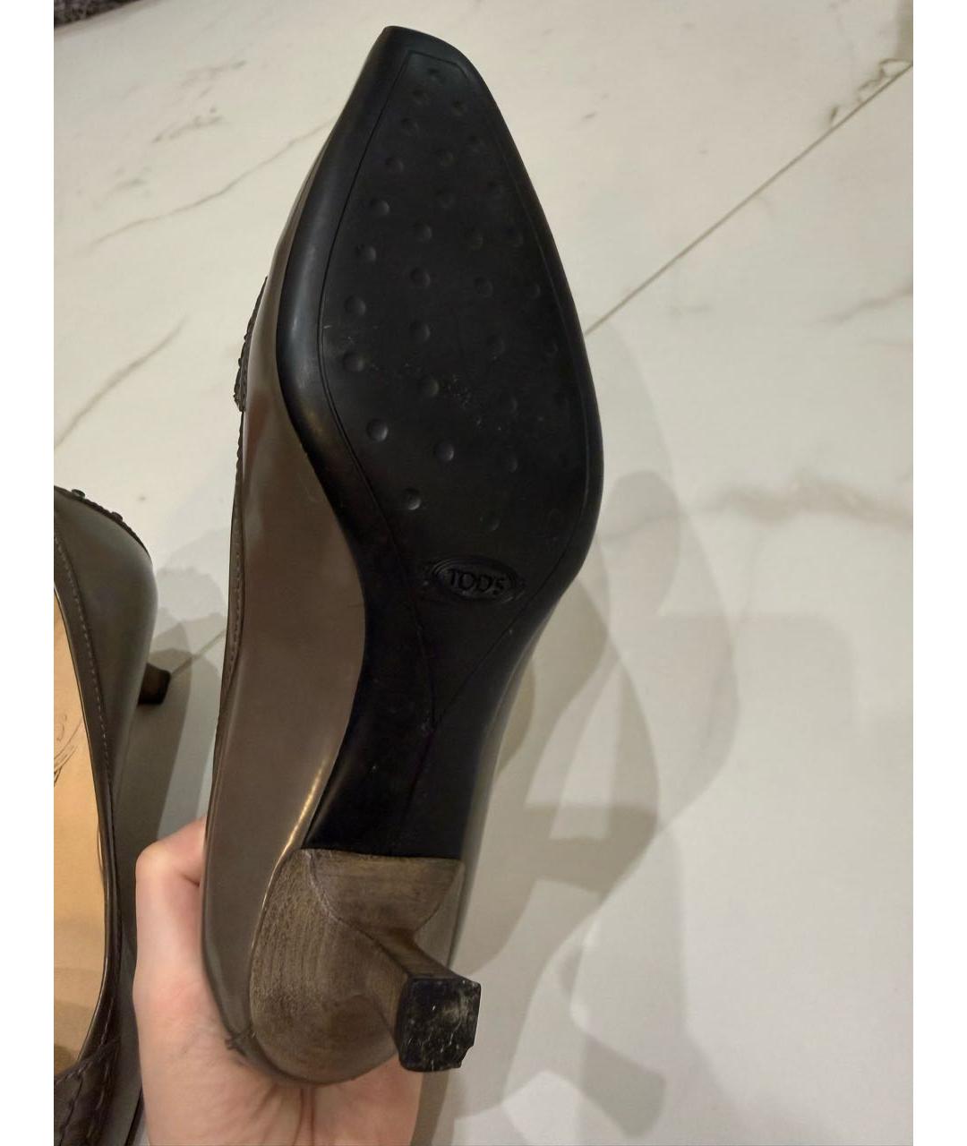 TOD'S Серые кожаные туфли, фото 7