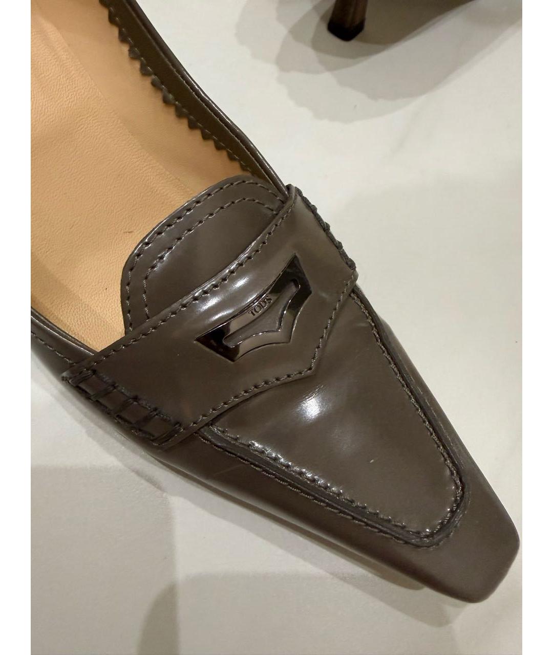 TOD'S Серые кожаные туфли, фото 5