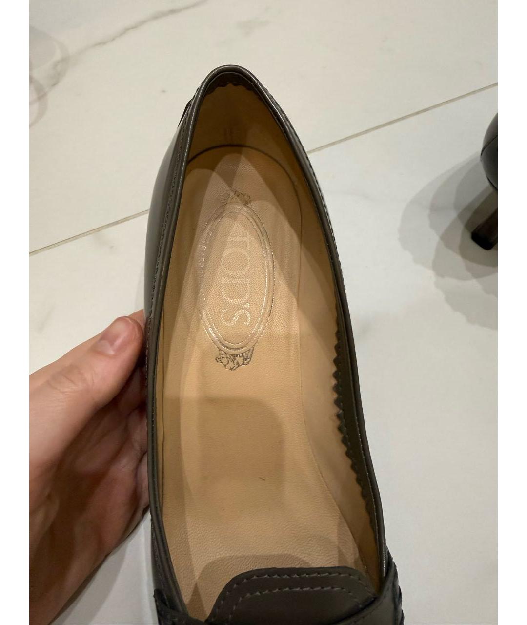 TOD'S Серые кожаные туфли, фото 6