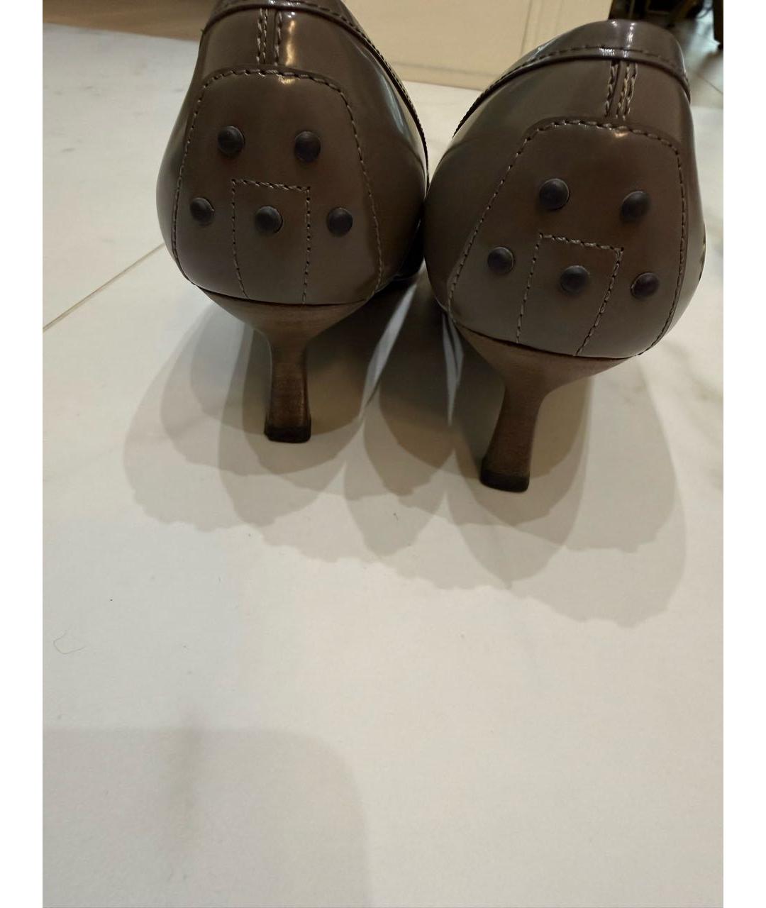 TOD'S Серые кожаные туфли, фото 4