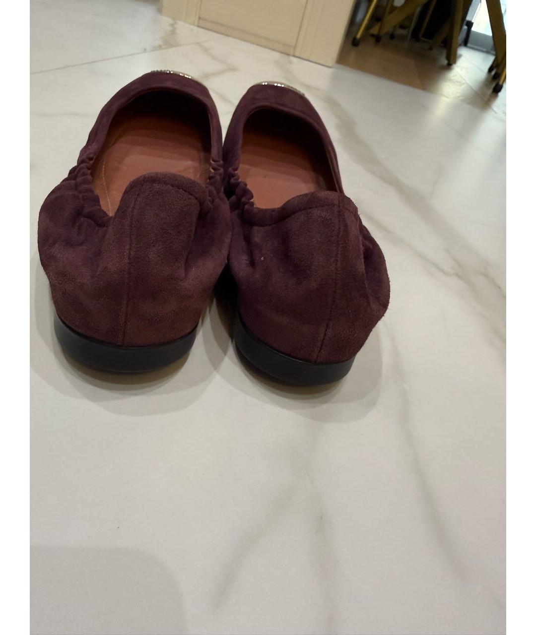 BALLY Фиолетовые замшевые балетки, фото 4