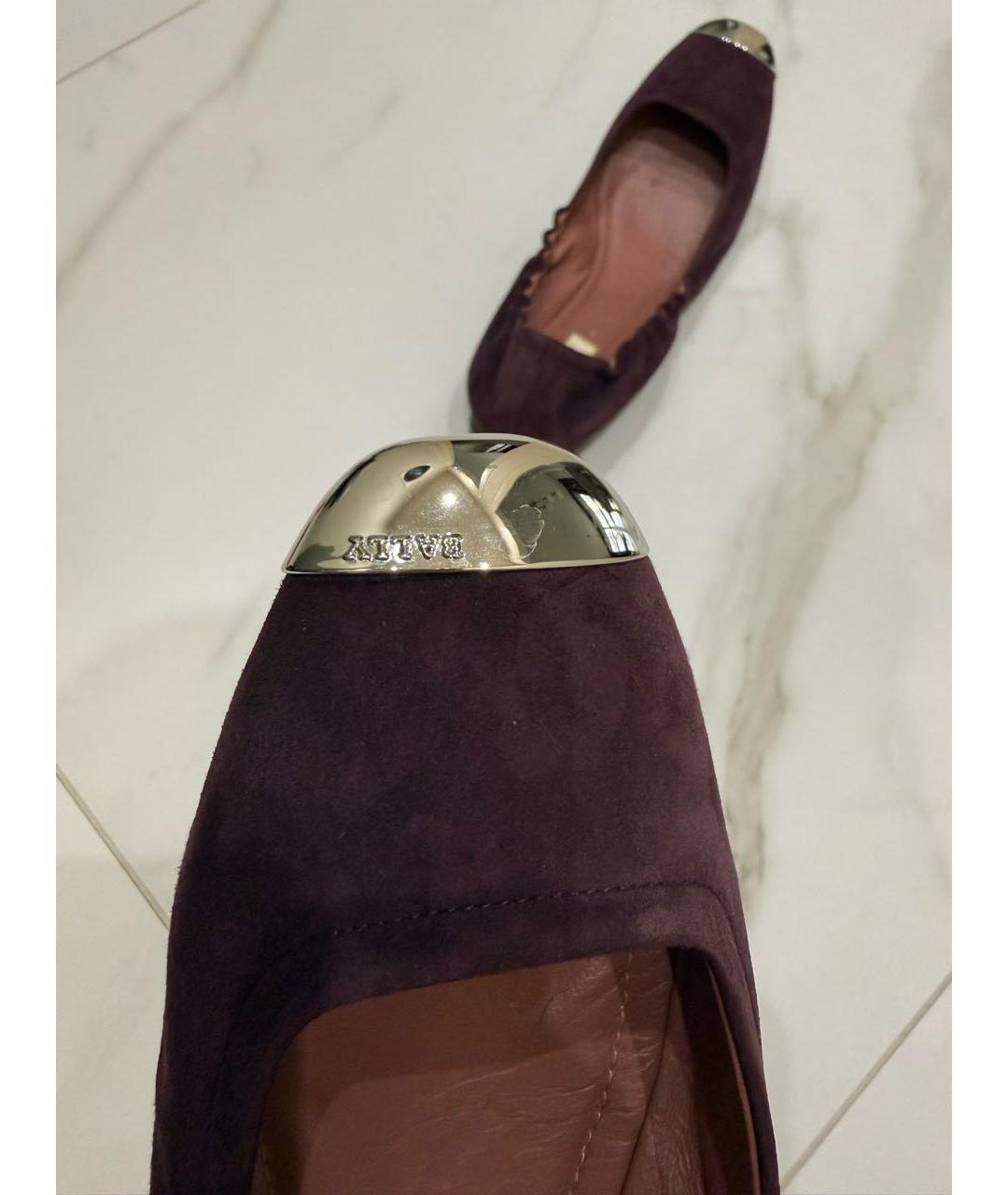 BALLY Фиолетовые замшевые балетки, фото 6