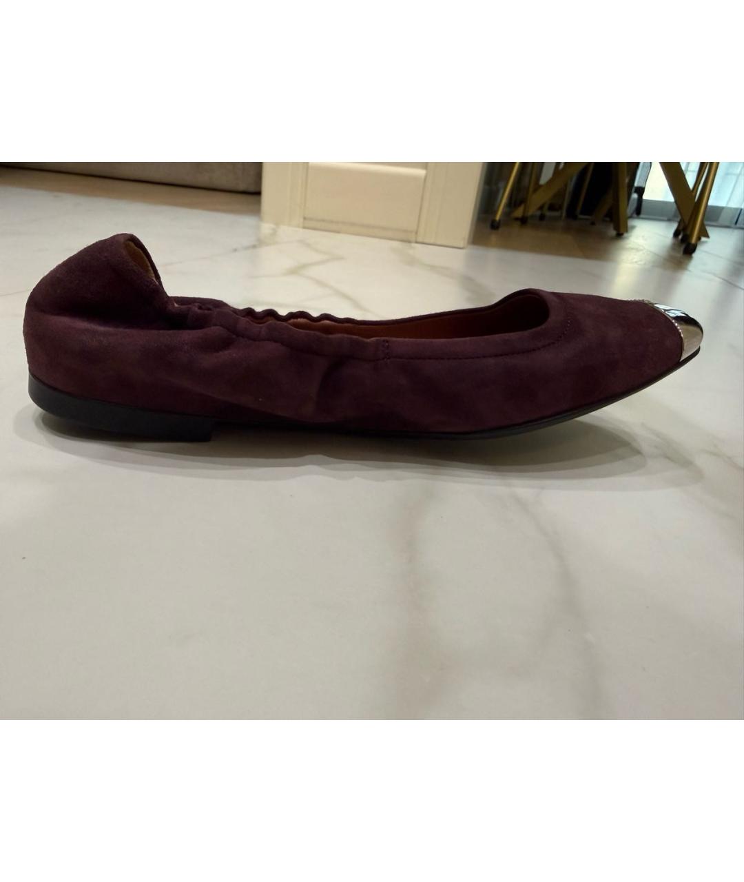 BALLY Фиолетовые замшевые балетки, фото 8