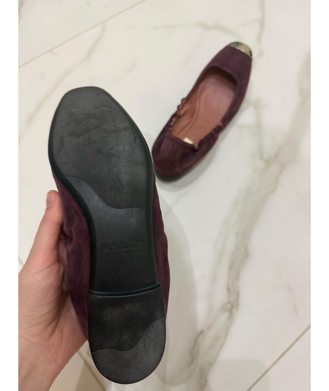BALLY Фиолетовые замшевые балетки, фото 5