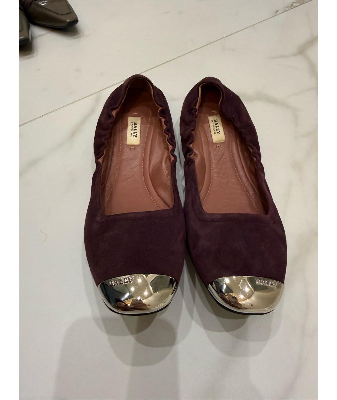 BALLY Фиолетовые замшевые балетки, фото 2