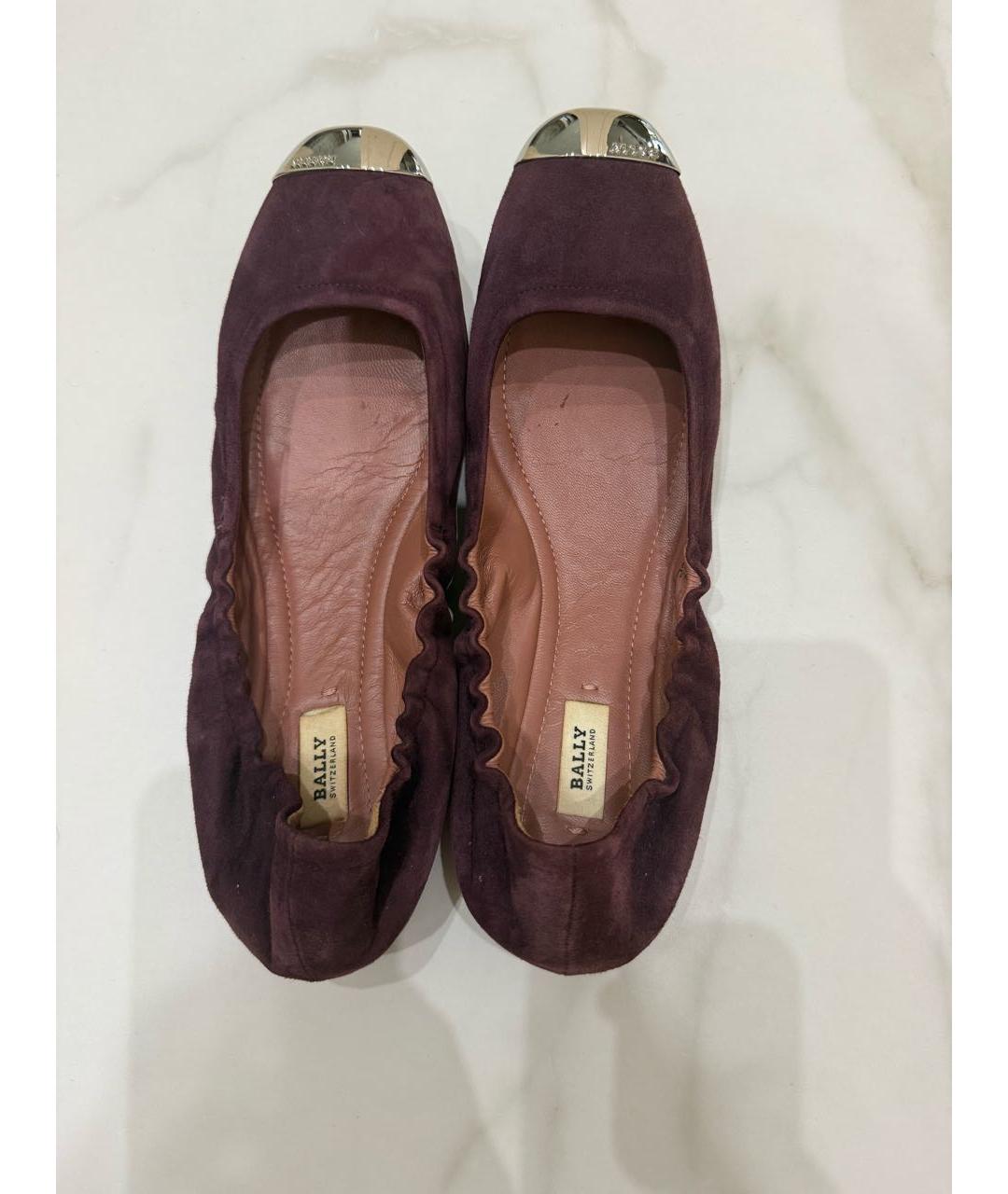 BALLY Фиолетовые замшевые балетки, фото 3