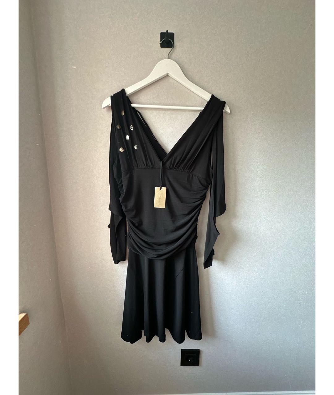 BLUMARINE Черное полиамидовое коктейльное платье, фото 9