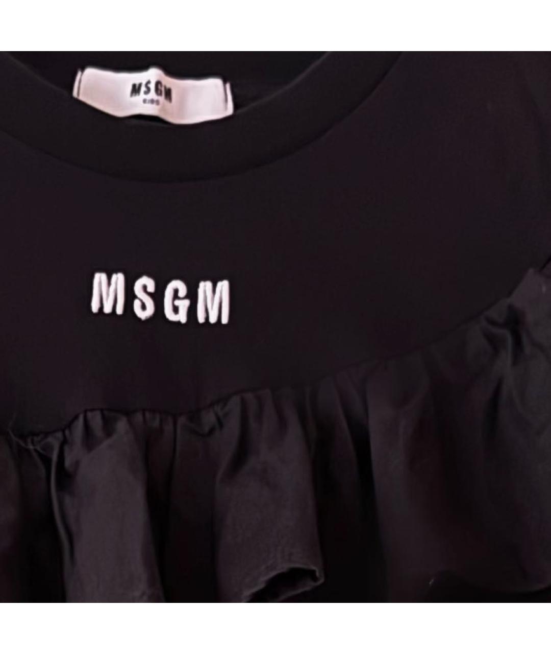 MSGM Черный хлопковый детская футболка / топ, фото 4