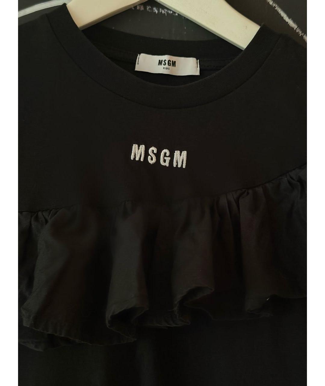 MSGM Черный хлопковый детская футболка / топ, фото 3