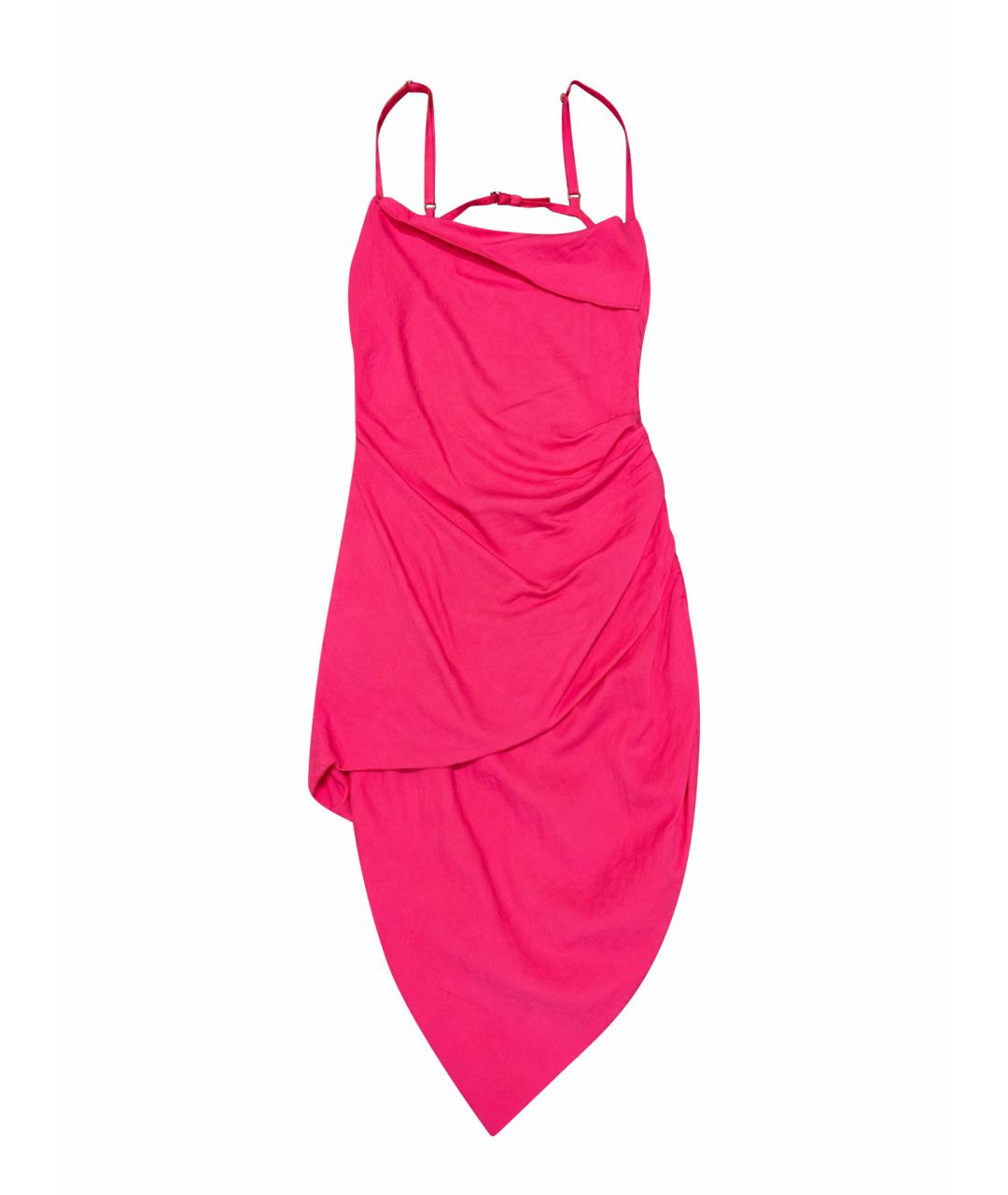 JACQUEMUS Розовое хлопковое коктейльное платье, фото 1