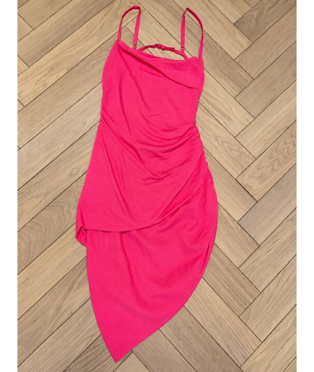 JACQUEMUS Розовое хлопковое коктейльное платье, фото 4