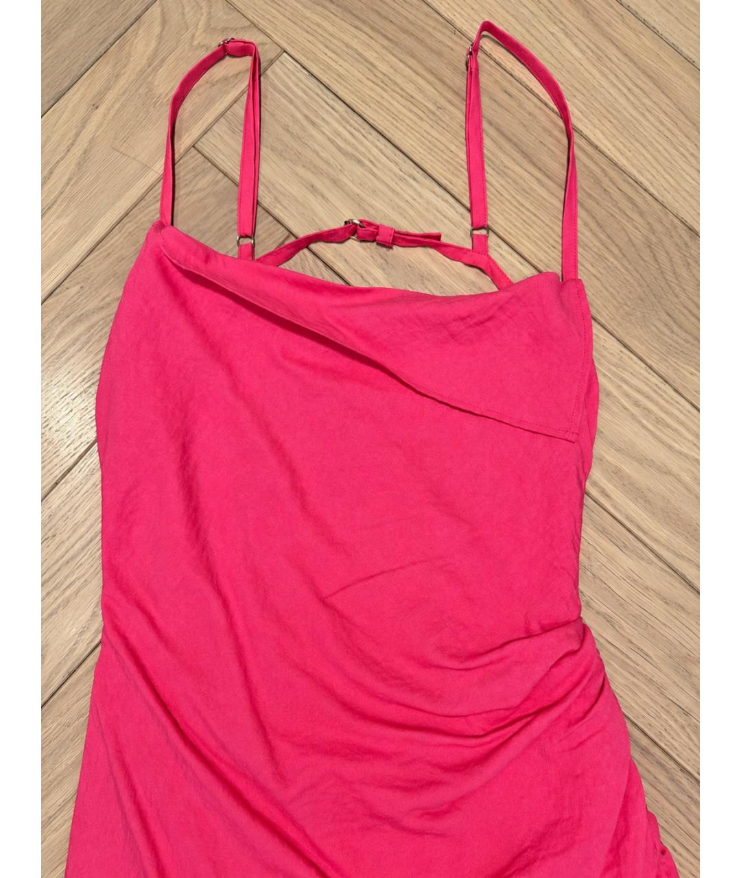 JACQUEMUS Розовое хлопковое коктейльное платье, фото 3