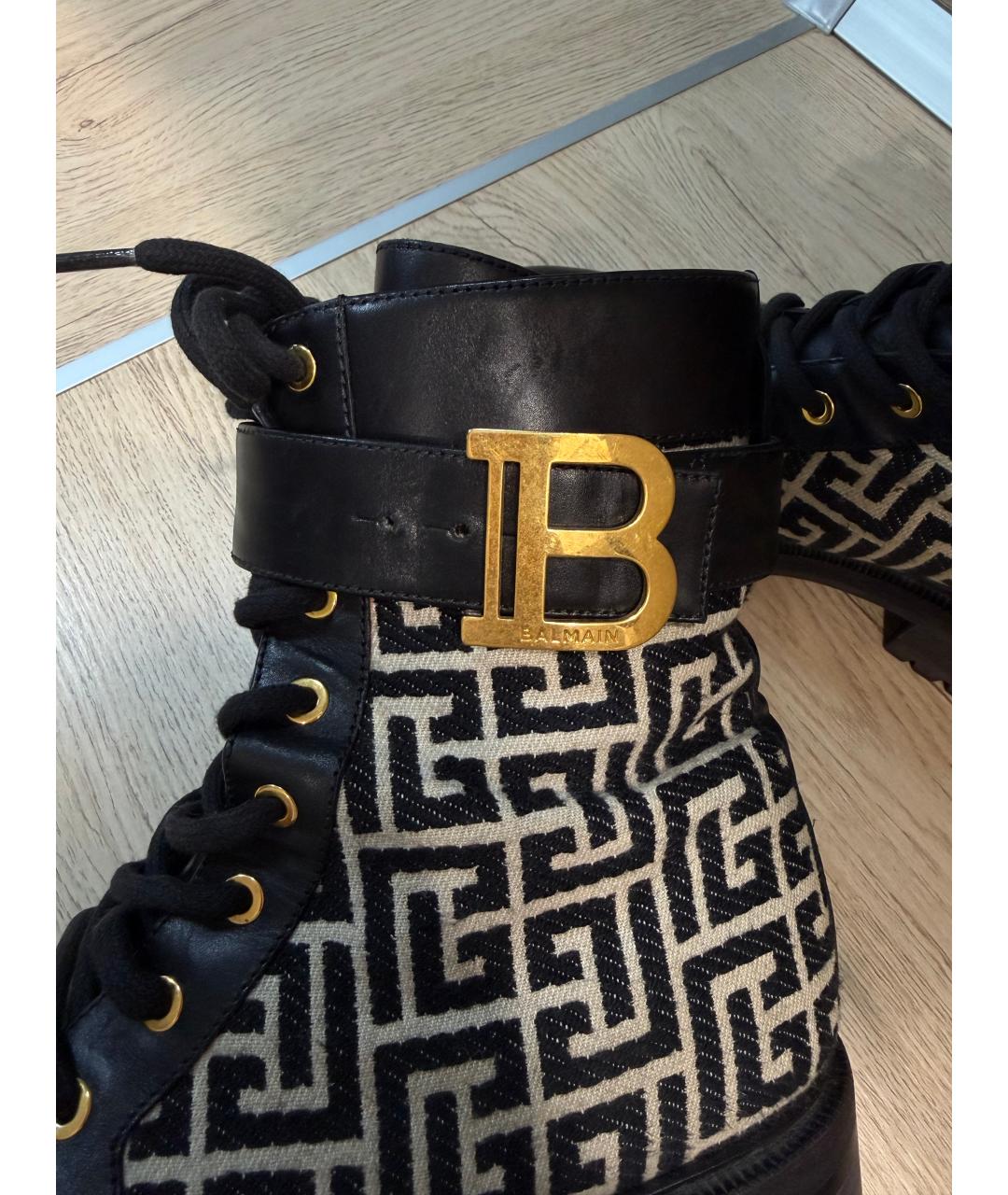 BALMAIN Черные кожаные ботинки, фото 4