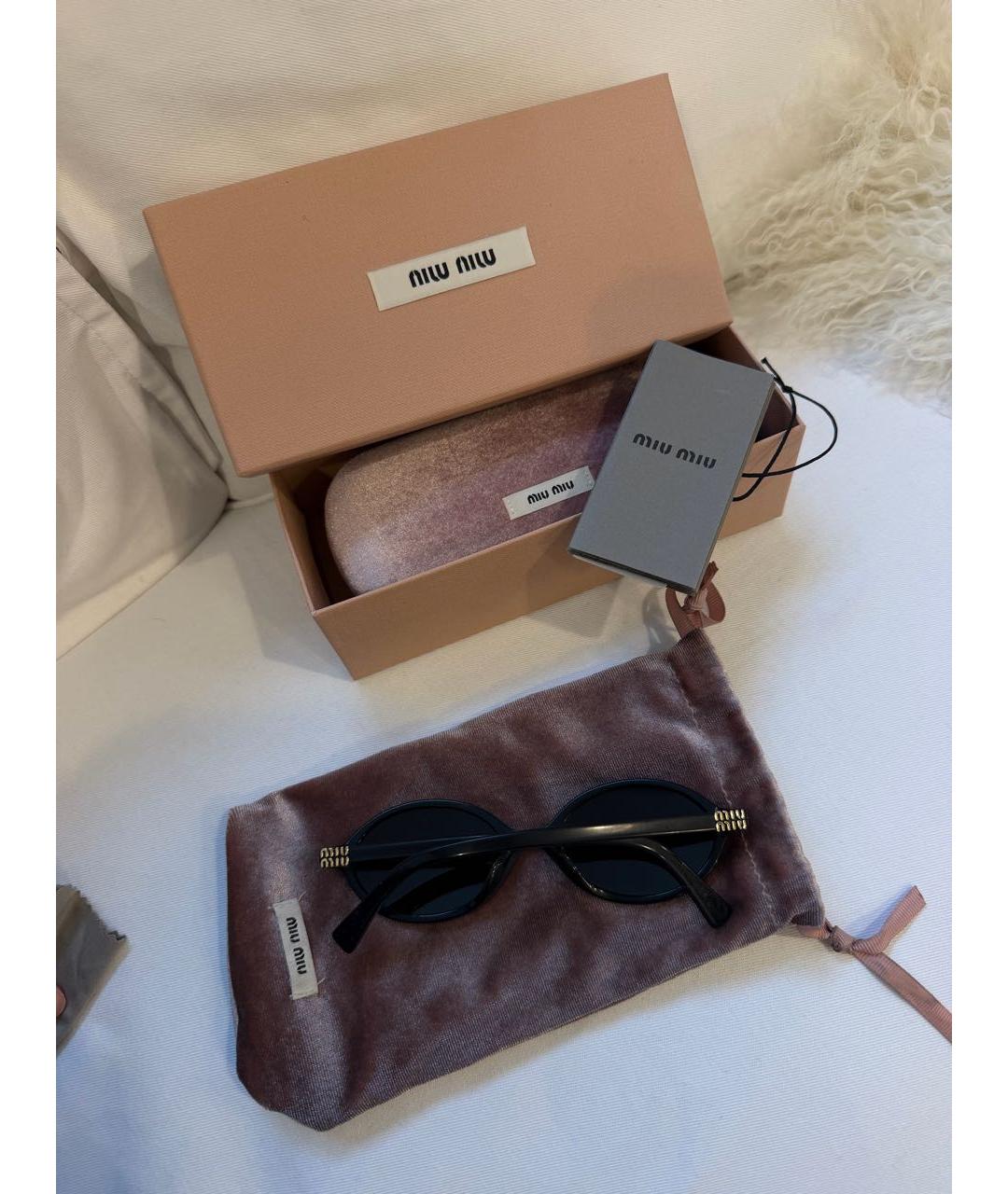 MIU MIU Черные пластиковые солнцезащитные очки, фото 4