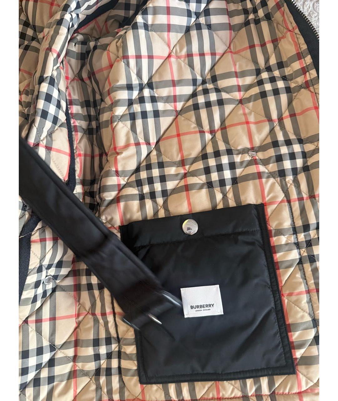 BURBERRY Черная полиамидовая куртка, фото 4