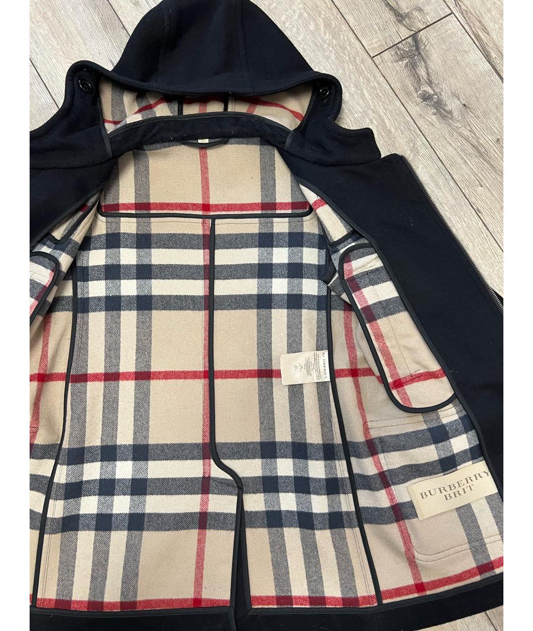 BURBERRY Черное шерстяное пальто, фото 3