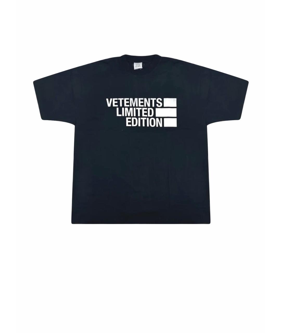 VETEMENTS Черная хлопковая футболка, фото 1