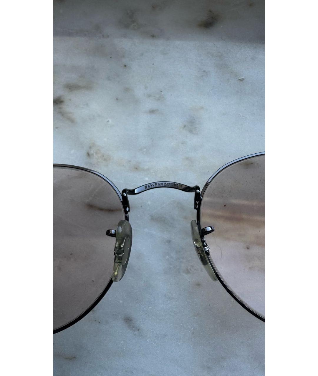 RAY BAN Розовые металлические солнцезащитные очки, фото 4
