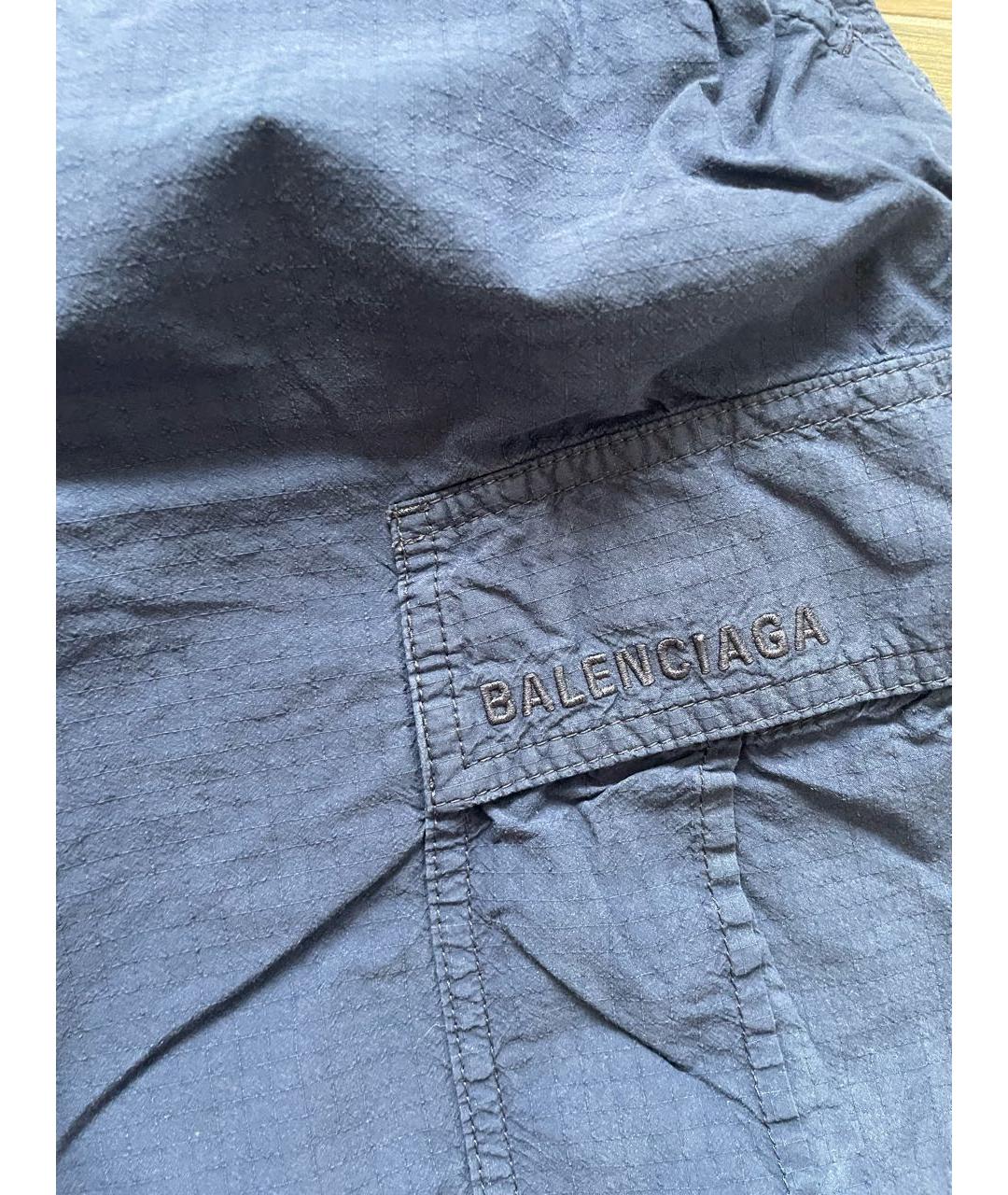BALENCIAGA Темно-синие хлопковые шорты, фото 4